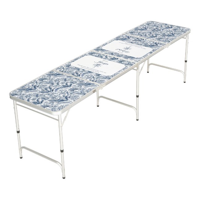 Wedding Team Fun Palm Botanical Beer Pong Table