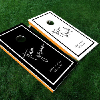 Wedding Team Groom And Team Bride Cornhole Set by freshpaperie at Zazzle