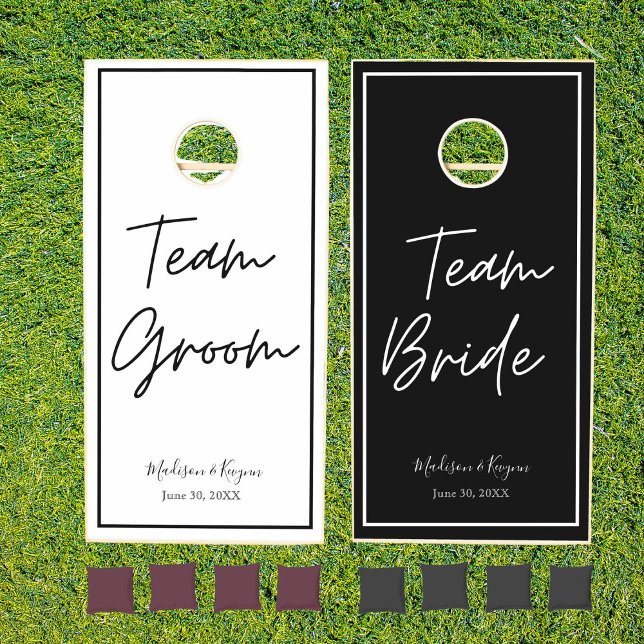 Wedding Team Groom and Team Bride Cornhole Set (Creator Uploaded)