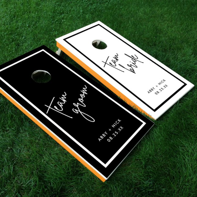 Wedding Team Groom and Team Bride Cornhole Set (Creator Uploaded)