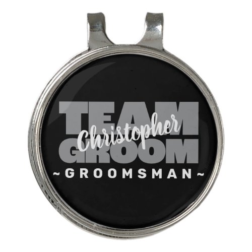 Wedding Team Groom Golfer Sports Equipment Black Golf Hat Clip