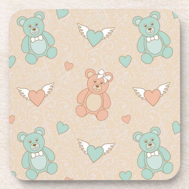 Wedding-teddies Beverage Coaster (Front)