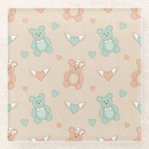 Wedding-teddies Glass Coaster