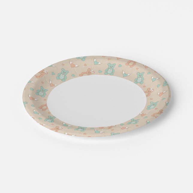 Wedding-teddies Paper Plates (Angled)