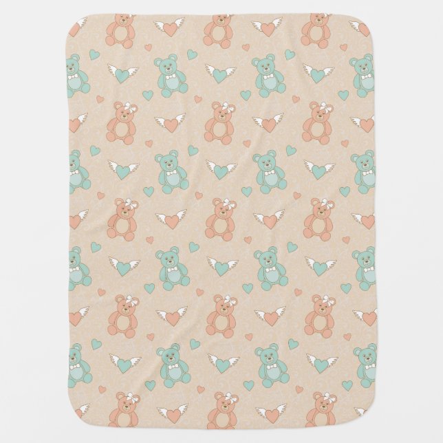 Wedding-teddies Receiving Blanket (Front)