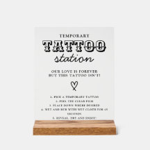 Wedding Temporary Tattoo Station Bar Instruction 