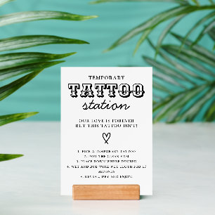 Wedding Temporary Tattoo Station Bar Instruction Holder