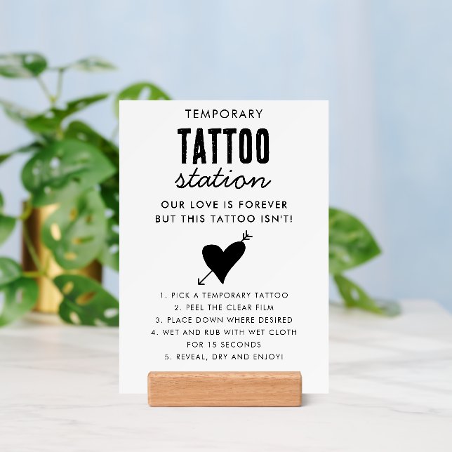 Wedding Temporary Tattoo Station Bar Instruction  Holder (Insitu 3 (Back))