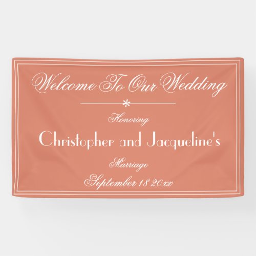 Wedding Terracotta Elegant Simple Chic Welcome Banner