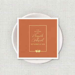 Wedding Terracotta Gold Napkins