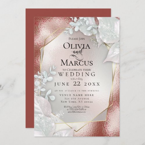 WEDDING  Terracotta Pearl Shimmer  Invitation