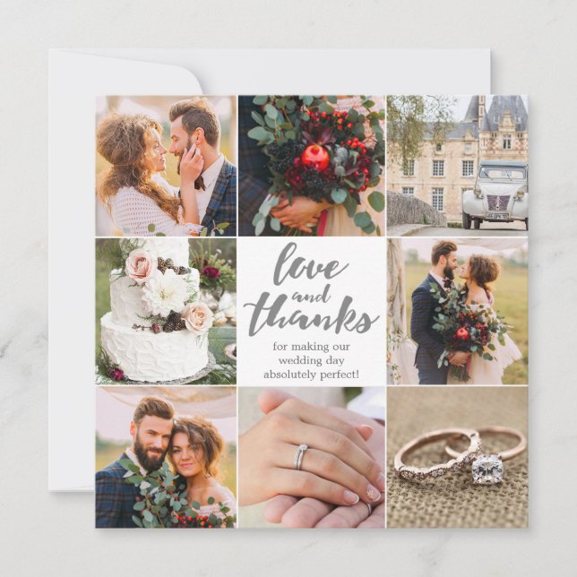 Wedding | Thank You |8 photo's | Photo Card (Front)