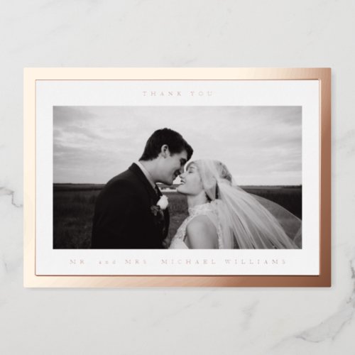 WEDDING THANK YOU  Add Your Photo Foil Holiday Card