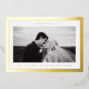 WEDDING THANK YOU   Add Your Photo Foil Holiday Card