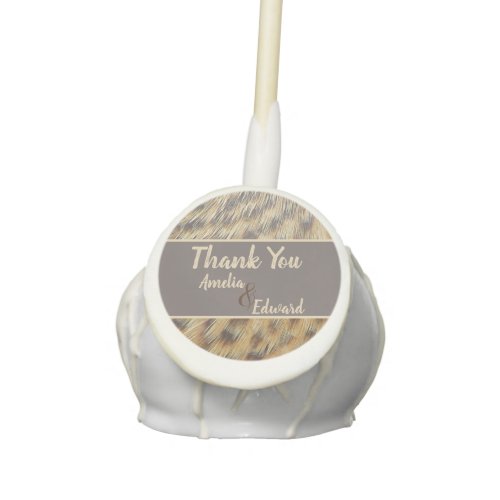 Wedding Thank You Animal Print Feather Guest Cake Pops