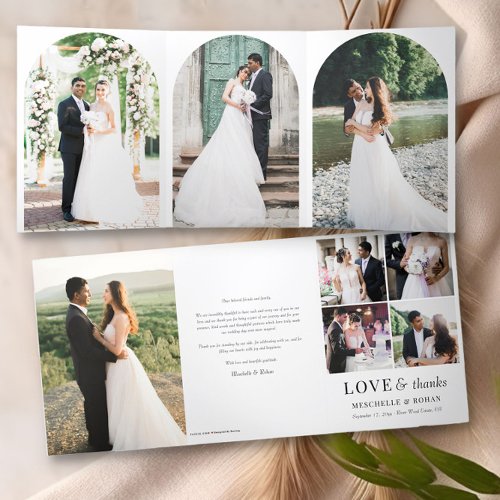 Wedding Thank You Arch Shaped Photo  Tri_Fold Card