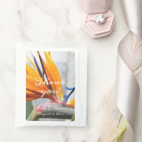 Wedding Thank You Bird of Paradise Plant Tea Bag Drink Mix