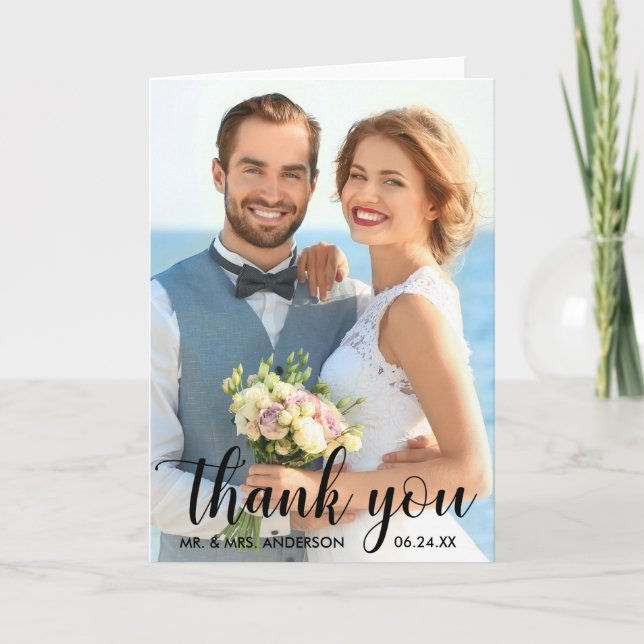 Wedding Thank You Bride Groom Photo B Fold (Front)