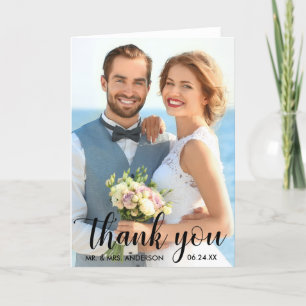 Wedding Thank You Bride Groom Photo B Fold