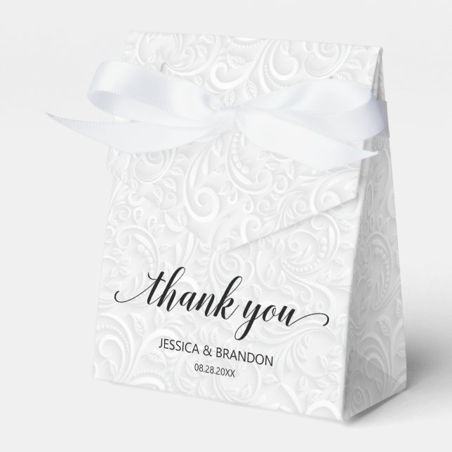 Wedding Thank You Calligraphy  Favor Boxes (Front Side)