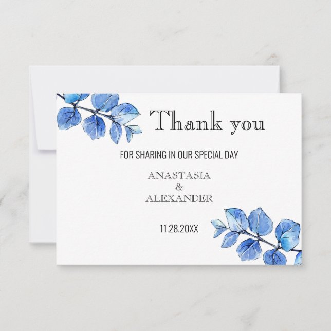 Wedding Thank You Card. (Front)