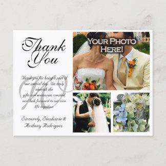 Wedding Thank You Card 3 Pictures Custom Photo