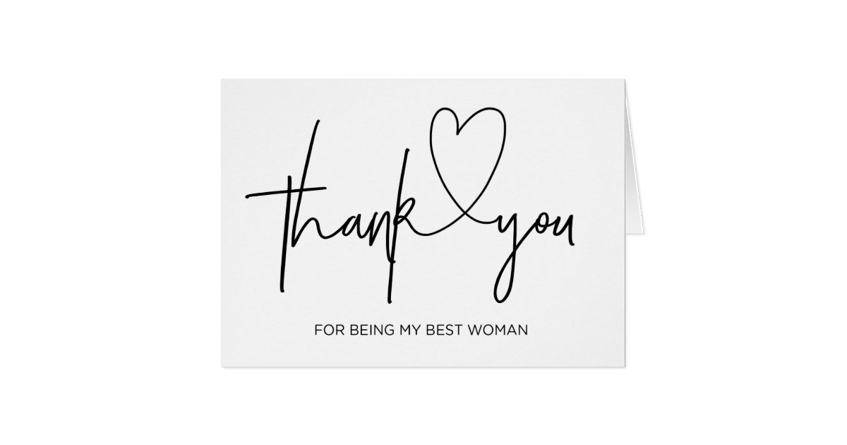 Wedding Thank You Card Best Woman Card | Zazzle.com