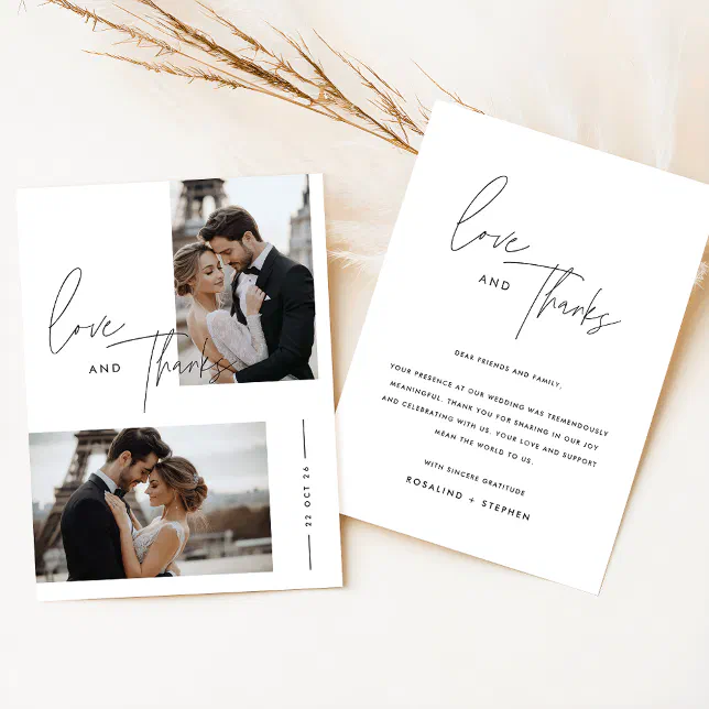 Wedding Thank You Card | Boho Photo Thank You | Zazzle