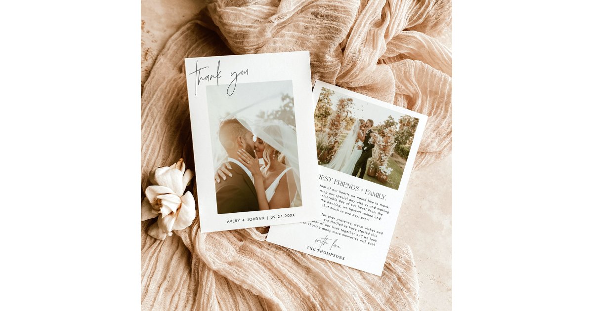 Wedding Thank You Card | Boho Photo Thank You | Zazzle