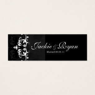 Wedding Thank You Card Bookmark Favor BW