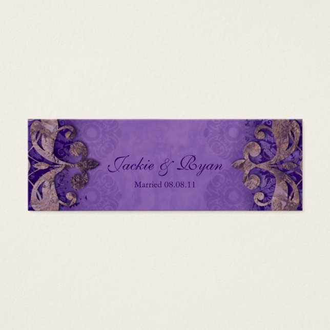 Wedding Thank You Card Bookmark Favor Verdigris PB (Front)