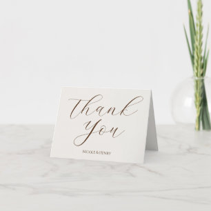 Wedding Thank You Card Calligraphy and Photo