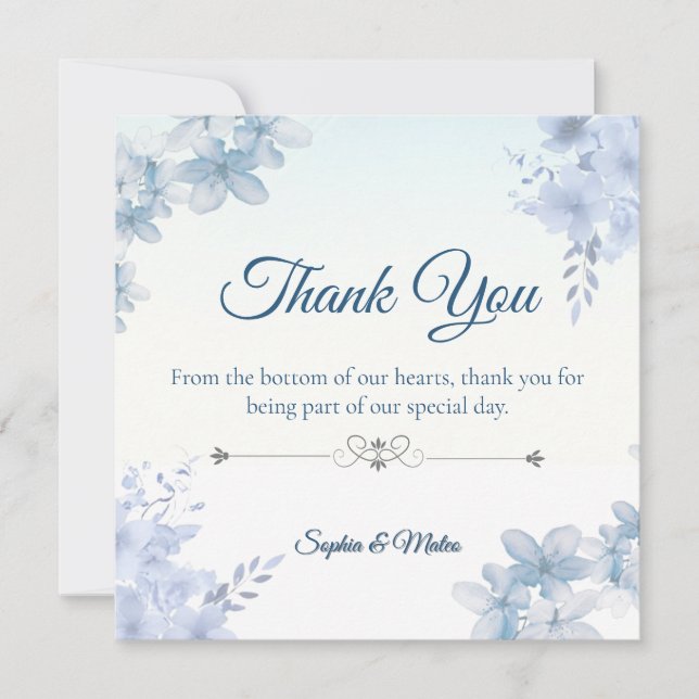 Wedding Thank You Card Elegant Editable (Front)