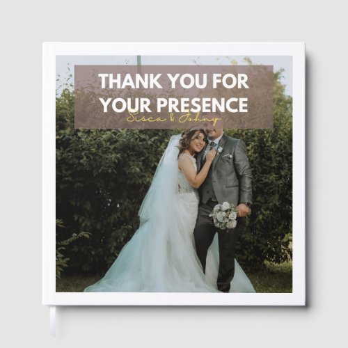 Wedding Thank You Card – Elegant Outdoor Couple De Guest Book