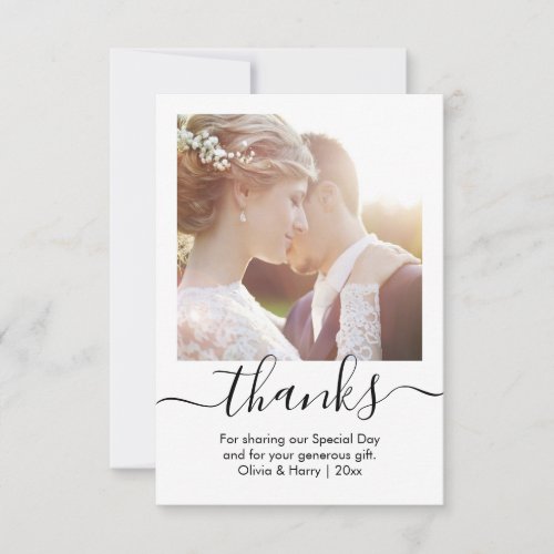 Wedding Thank You Card  Elegant Thanks Script