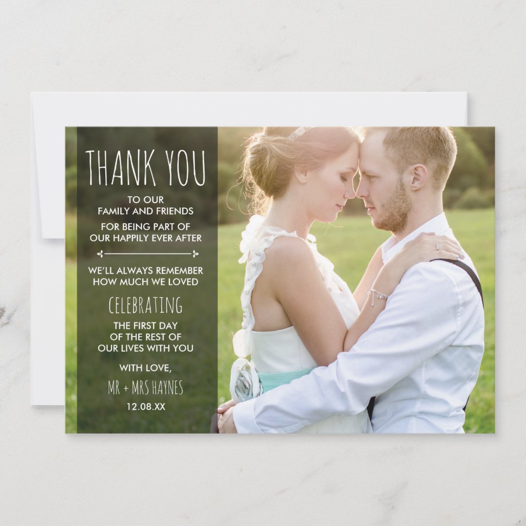 Wedding Thank You Card - Flat Card | Zazzle