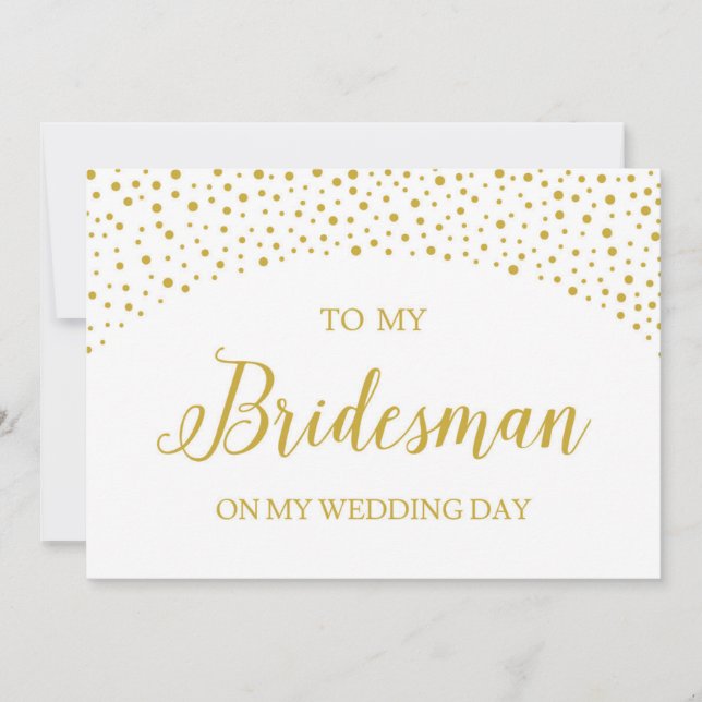 Wedding Thank You Card For Bridesman (Front)