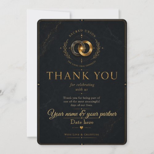 Wedding Thank You Card Midnight Edition Wholeness