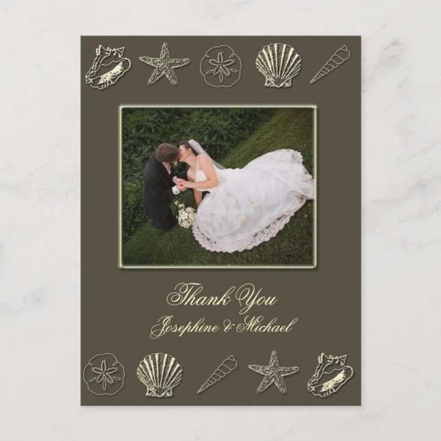 Wedding Thank You card, photo template Postcard (Front)
