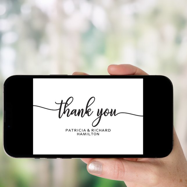 Wedding Thank You Card - Simple Chic Calligraphy (Front Digital)