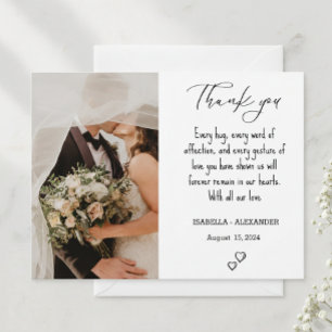 Wedding Thank You Card, Wedding Photo Thank Postcard