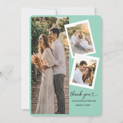 Wedding Thank You Card with 3 Photos