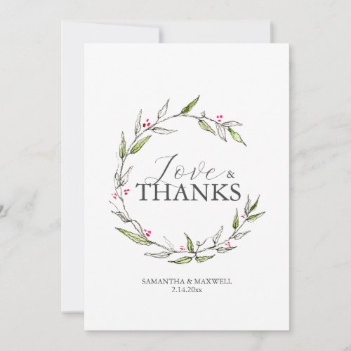 Wedding Thank You Cards Botanical Line Art