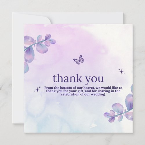 wedding thank you cards budget message Enchanted 