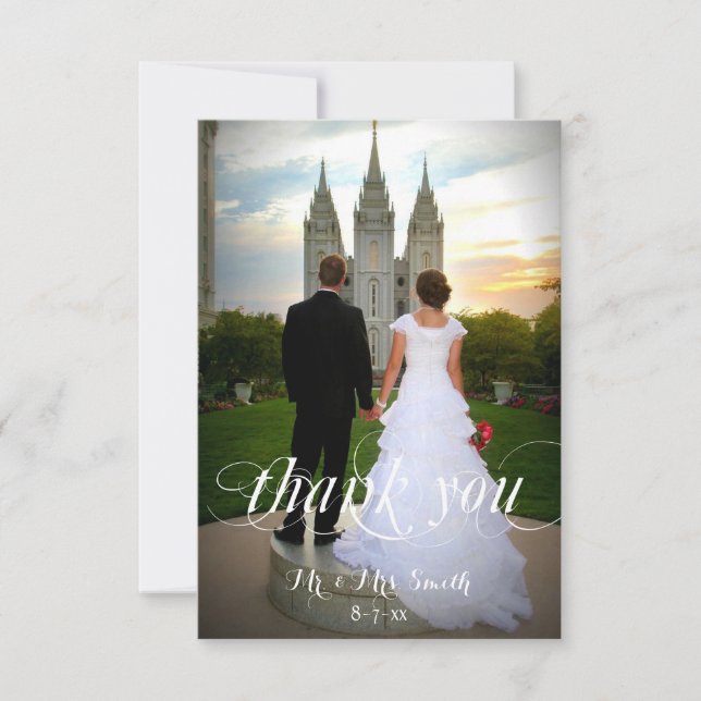 Wedding Thank You Cards, Custom Photo (Front)