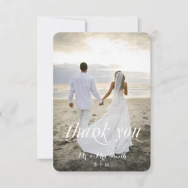 Wedding Thank You Cards, Custom Photo Card | Zazzle