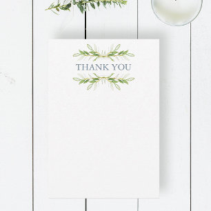 Wedding Thank You Cards Elegant Greenery