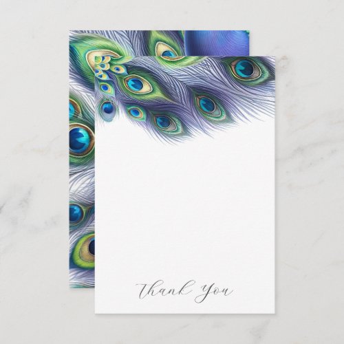Wedding Thank You Cards Majestic Peacock
