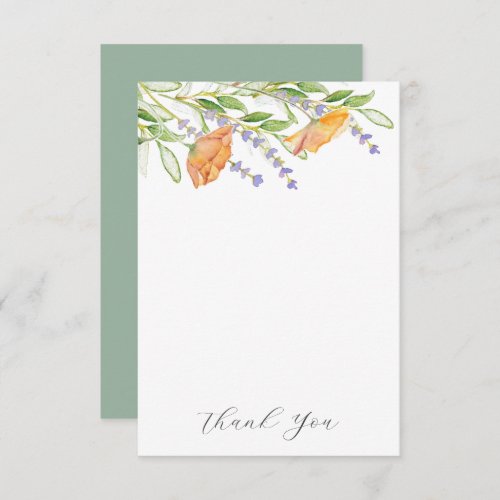 Wedding Thank You Cards Watercolor Flowers