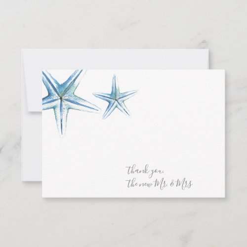 Wedding Thank You Cards Watercolor Starfish